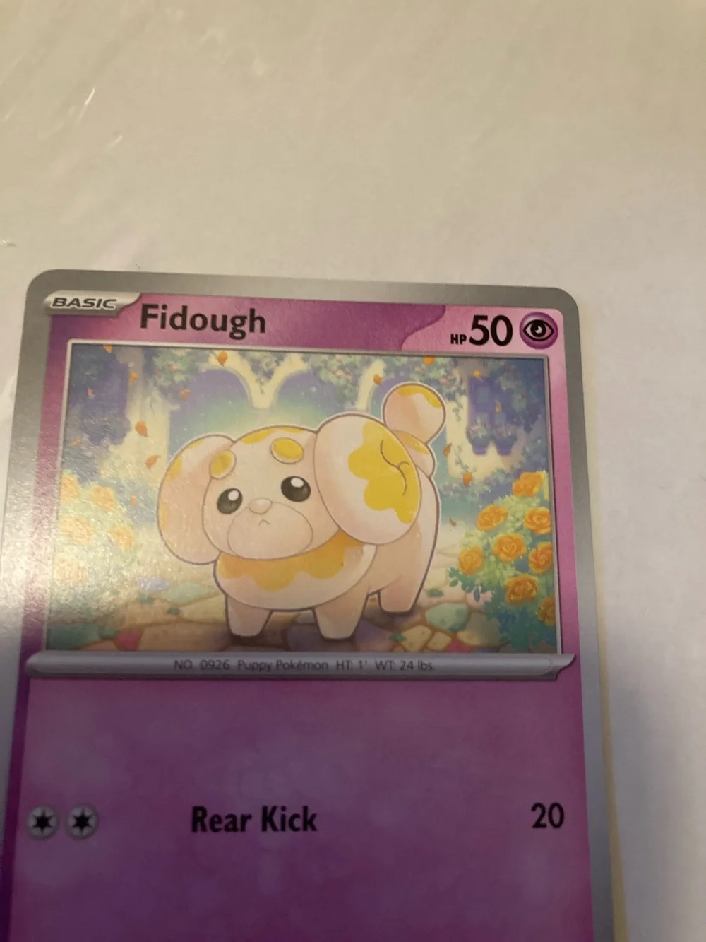 Pokemon Fidough Pink and Yellow Trading Card